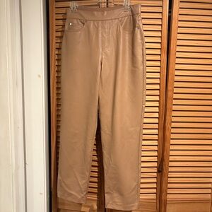 Spanx Faux Leather Slim Straight Women’s Pants size medium Tan